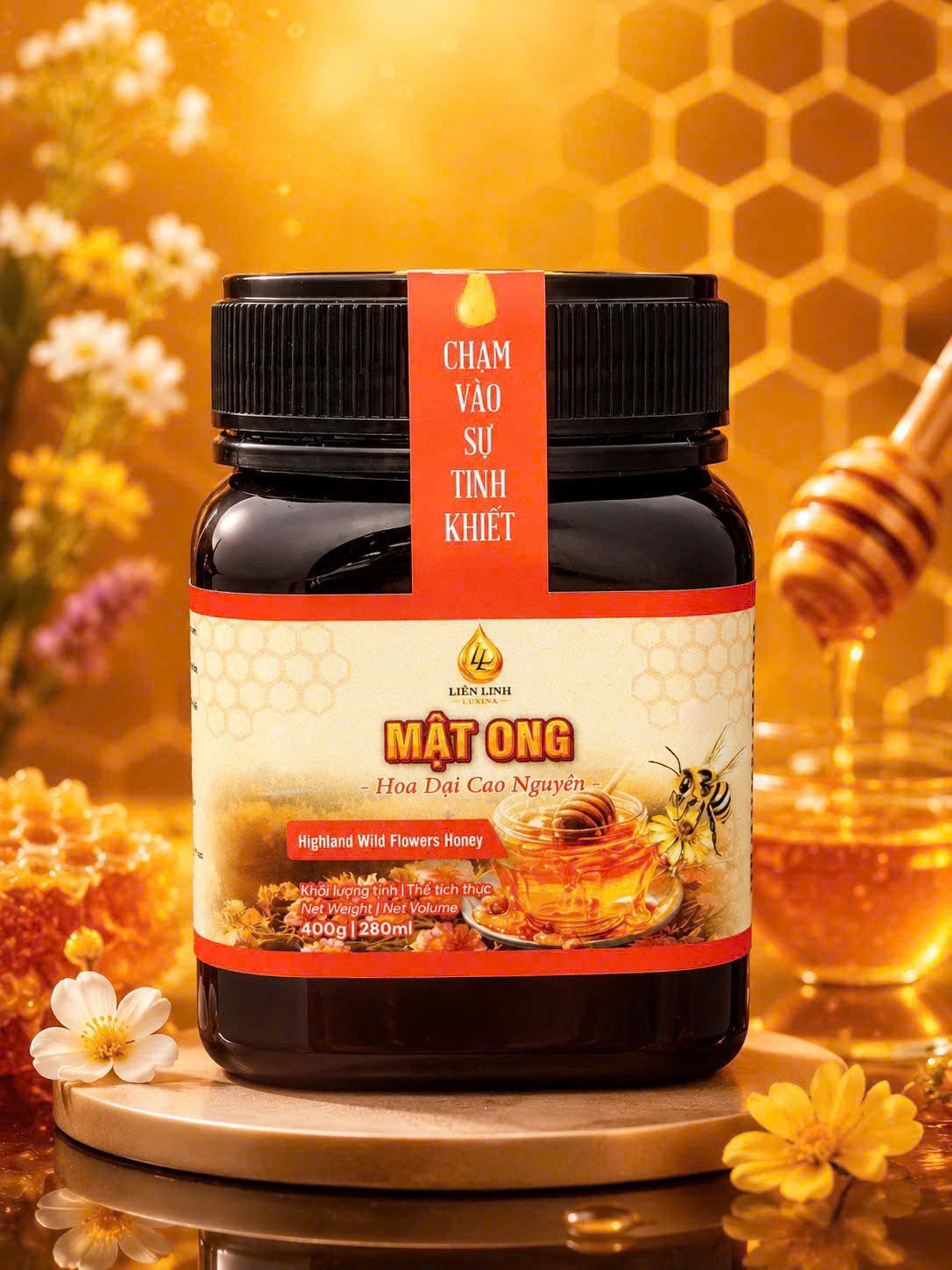 Mật Ong Hoa Dại Cao Nguyên 400g – Nguyên Chất, Thơm Dịu