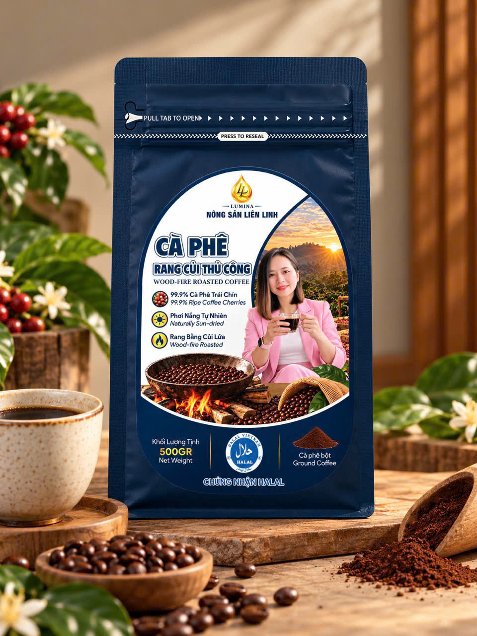 Cà Phê Rang Củi Thủ Công LUMINA Robusta S18 500g